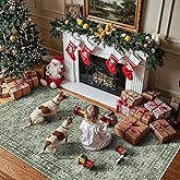 Washable 4x8 Hallway Runner Rug: Vintage Soft Carpet for Living Room Entryway Non-Slip Water Resistant Thin Kitchen Floor Mat Wide Ultra Soft Area Rug for Bedroom Bathroom Dining Room(Green,4x8)