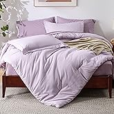 Bedsure Twin Comforter Set Grayish Purple, 6 Pieces Prewashed Twin Size Bed in a Bag with Soft Fleece Bed Blanket, Down Alternative Bedding Set for All Seasons, Sheets, Pillowcase & Sham
