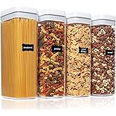 Airtight Food Storage Containers, Vtopmart 4 Pieces Large BPA Free Plastic Spaghetti Containers with Easy Lock Lids, for Kitc