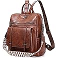 Cfocto Backpack Purse for Women Fashion Ladies Womens Backpack PU Leather Convertible Travel Shoulder Bags Handbag Brown