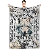 Huglanket Wolf Gifts for Men, Flannel Throw Blanket for Adults, Teens, Boys, Sons, Brothers, Best Friends, Coworkers, 50 x 65 Inches