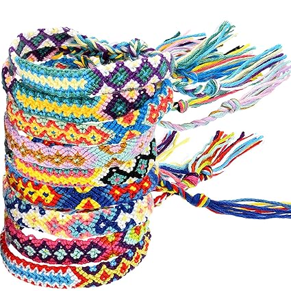 Zhanmai 10 Stück Gewebte Armbänder Handgemachte Freundschaft Armbänder Multi Farbe Geflochtene Armband für Handgelenk Knöchel
