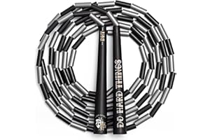 EliteSRS Do Hard Things Beaded Jump Rope for Fitness - Unbreakable 6.5" Edge Handles - Tangle-Free & Adjustable - Full Body Workout - Shatterproof Plastic Beads - Indoor/outdoor Beaded Jump Rope