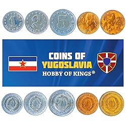 Set of 5 Coins from Yugoslavia. 1, 2, 5, 10, 20