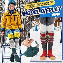 ANTSANG Kids Merino Wool Ski Socks for Girls Boys