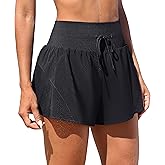 ATTRACO 3" High Waisted Swim Shorts Women Board Shorts for Swimming Beach Bathing Suit Bottoms with Liner