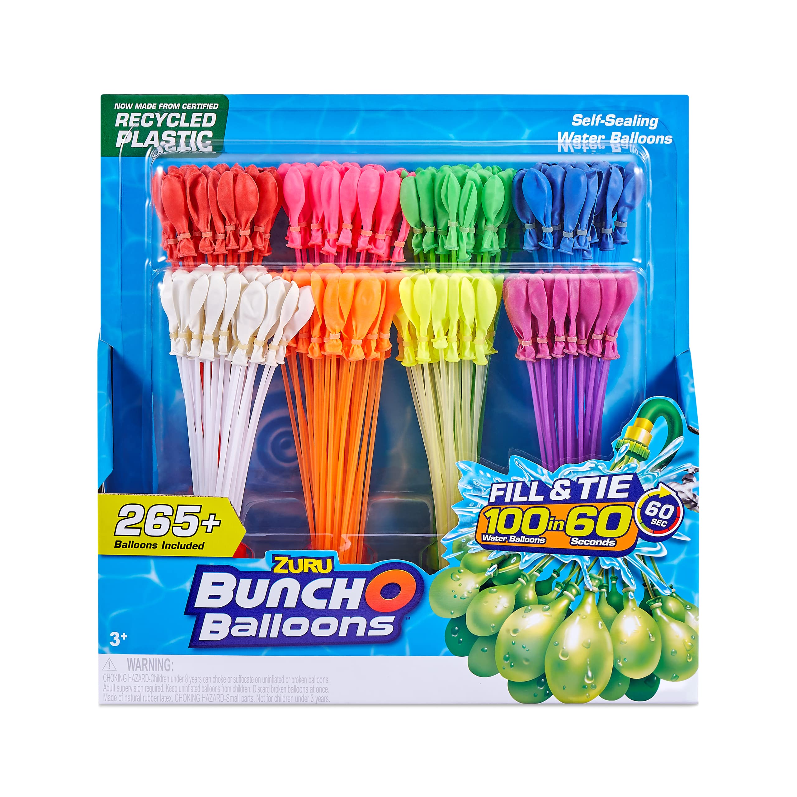 Bunch O Balloons 265+ Rapid-Filling Self-Sealing Water Balloons (8 Pack)