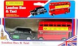TB Diecast London Bus and Taxi Set Souvenir Moving Wheel Action view 9