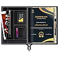 FEDUS Multipurpose Leatherette Professional File Folders for Certificates,Documents Holder,Document Bag, Portfolio, Executive File Legal Size Documents Holder with 20 Leafs for Men and Women, Black