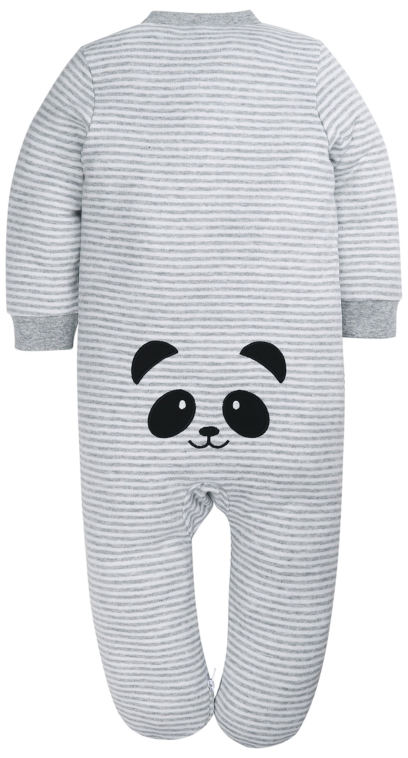 HONGLIN Baby Boys 2-Pack Footed Baby Pajamas Sleepers Rompers Striped and Printed Bat100% Cotton with Non-Slipping Sole