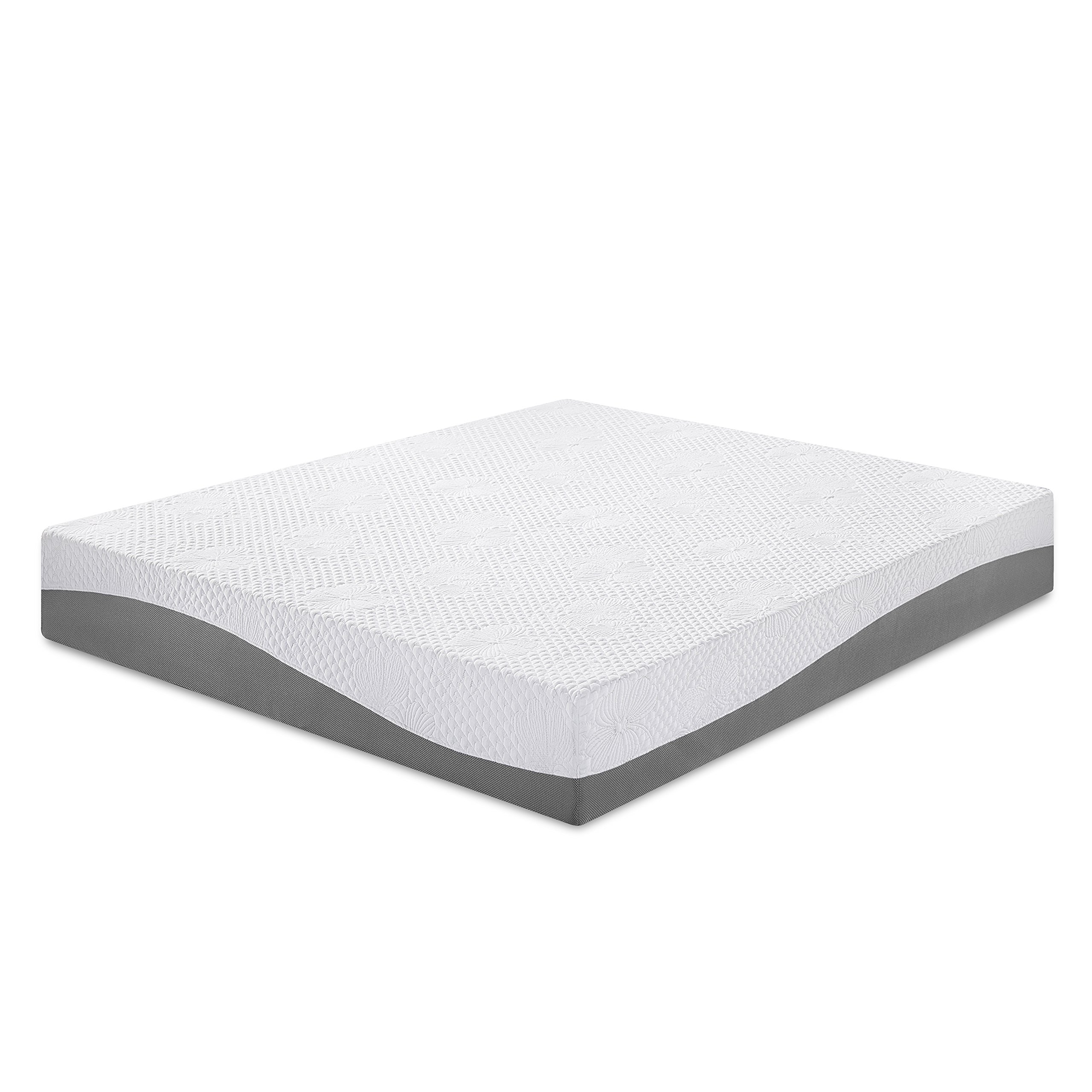 Photo 1 of **MAJOR DAMAGE**
PrimaSleep Twin Mattress, 10 Inch Gel Memory Foam Mattress, Gel Infused for Comfort and Pressure Relief, CertiPUR-US Certified, Bed-in-a-Box, Medium Firm, Grey, Twin Size