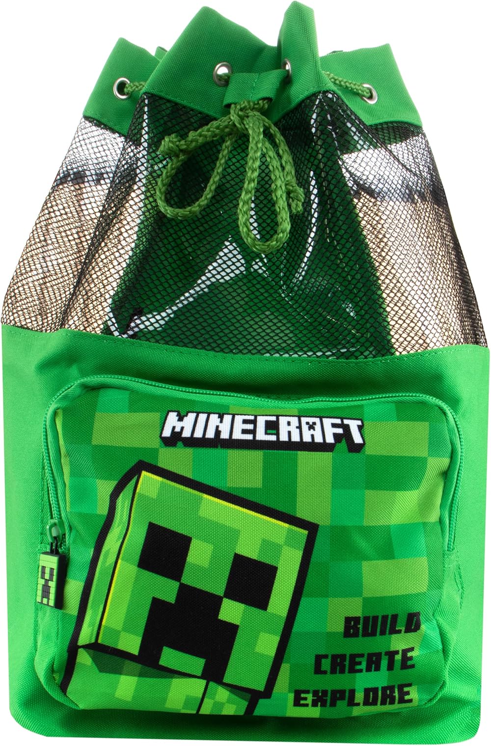 Minecraft Swimming Bag Creeper Boys Swim Bag Children Backpack Green