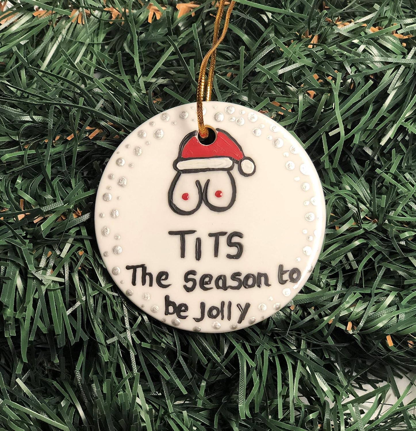 Amazon.com *MADE IN USA* Personalized FUNNY Ornament, Tits The Season