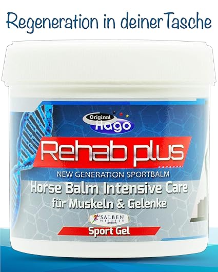 Rehab+ Pferdebalsam | Wertvolle Extrakte + Öle aus Arnika, Rosskastanie, Vitamin-E, Avocado, Minze, Thymian & Rosmarin | Schm