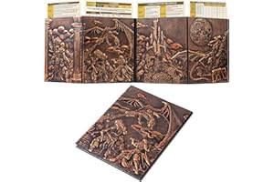 SOAR FORGE DM Screen for DND with 4 Wider Panels - Stunning Panoramic Battle Scene & Clear Game Master GM Pockets - 3D Embossed Faux Leather Dungeon Master Screen for D&D, RPG (Fits US Letter 8.5 x 11)
