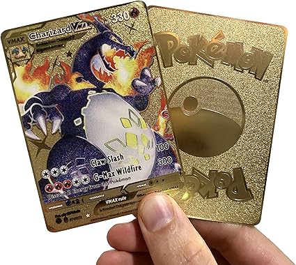 Amazon Com Shiny Charizard Vmax 308 Custom Metal Pokemon Card V 074 073 Shining Fates Toys Games