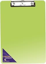 SECO A4 Plastic Translucent Clipboard Green with Metal Clip
