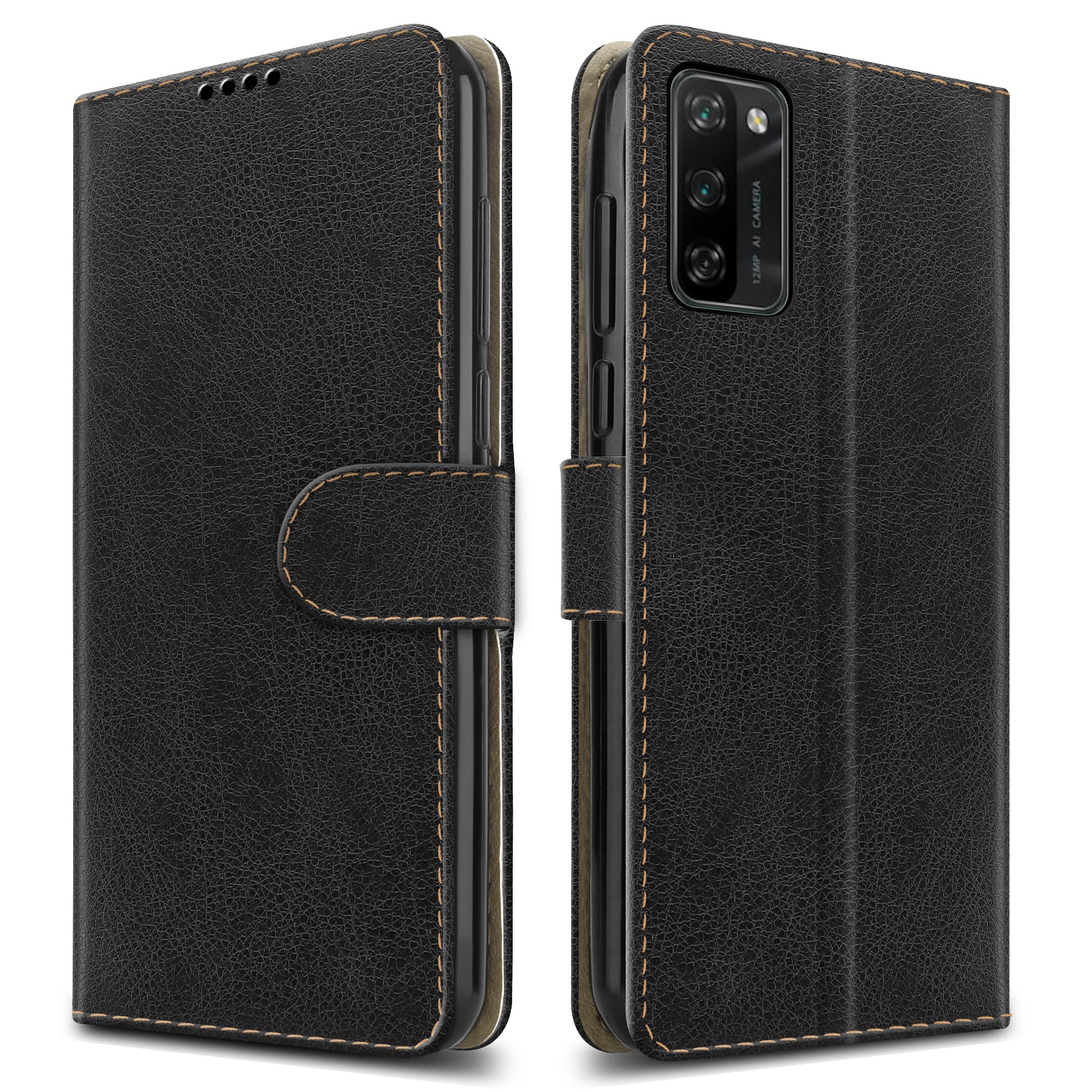 PIXFAB For Blackview A100 Leather Phone Case, Magnetic Closure Full Protection Book Folio Design, Wallet Case Cover [Card Slots] and [Kickstand] For Blackview A100 (6.67") - Black