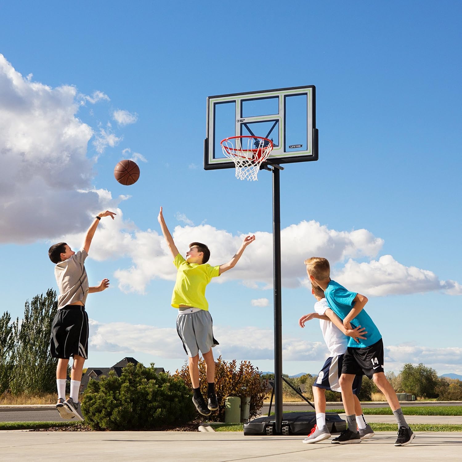 Lifetime 90782 Fusion Courtside Portable Basketball System, 46 Inch Backboard : Sports & Outdoors