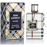 Miss London for Women Eau De Parfum - Honeysuckle, Rose, Jasmine, Peony - Elegant Blends with Floral, Citrus & Woody Note - Fresh & Feminine Scent - 100ml Bottle for Daily Wear & Special Occasions