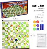 DIVCHI Snakes & Ladders Game for 2-6 Players Ages 3+ with Foldable Board view 5