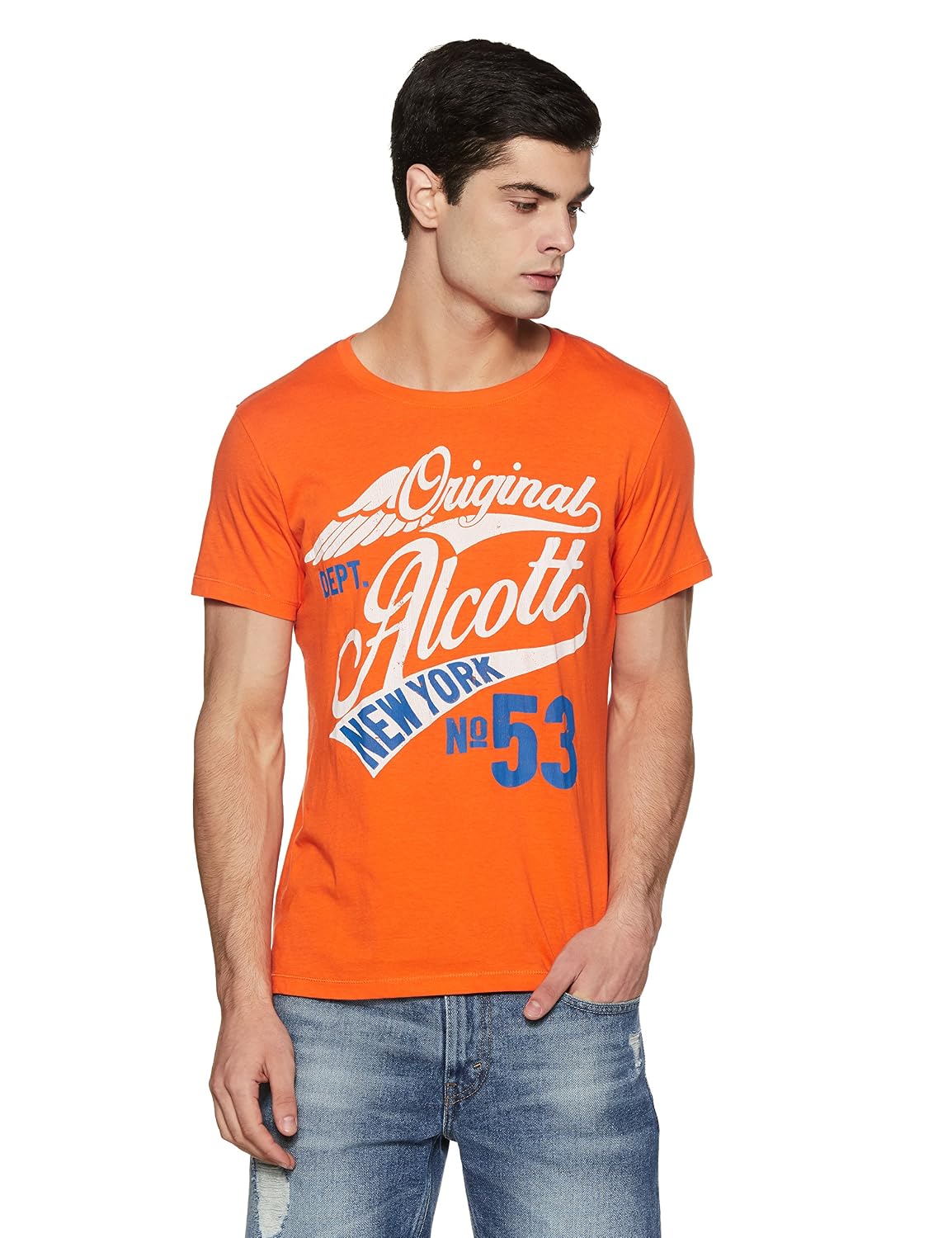 Alcott Men's Printed Slim Fit T-Shirtat at 159 regular price 499 (M.R.P 799)
