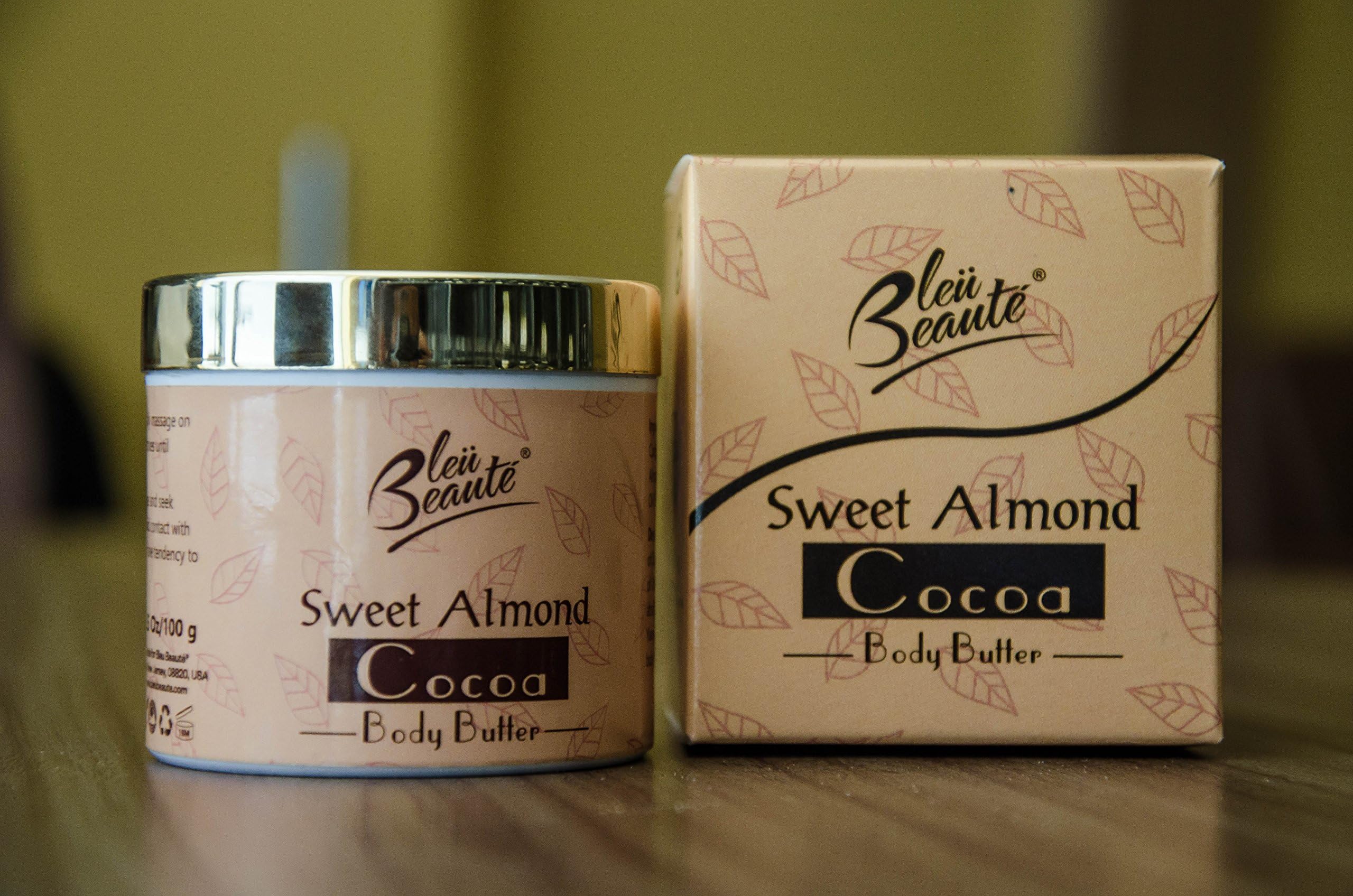 Bleu Beaute Sweet Almond and Cocoa Body Butter Cream - Moisturizing Skin Nourishing Skin Care cream for stretch marks and scars