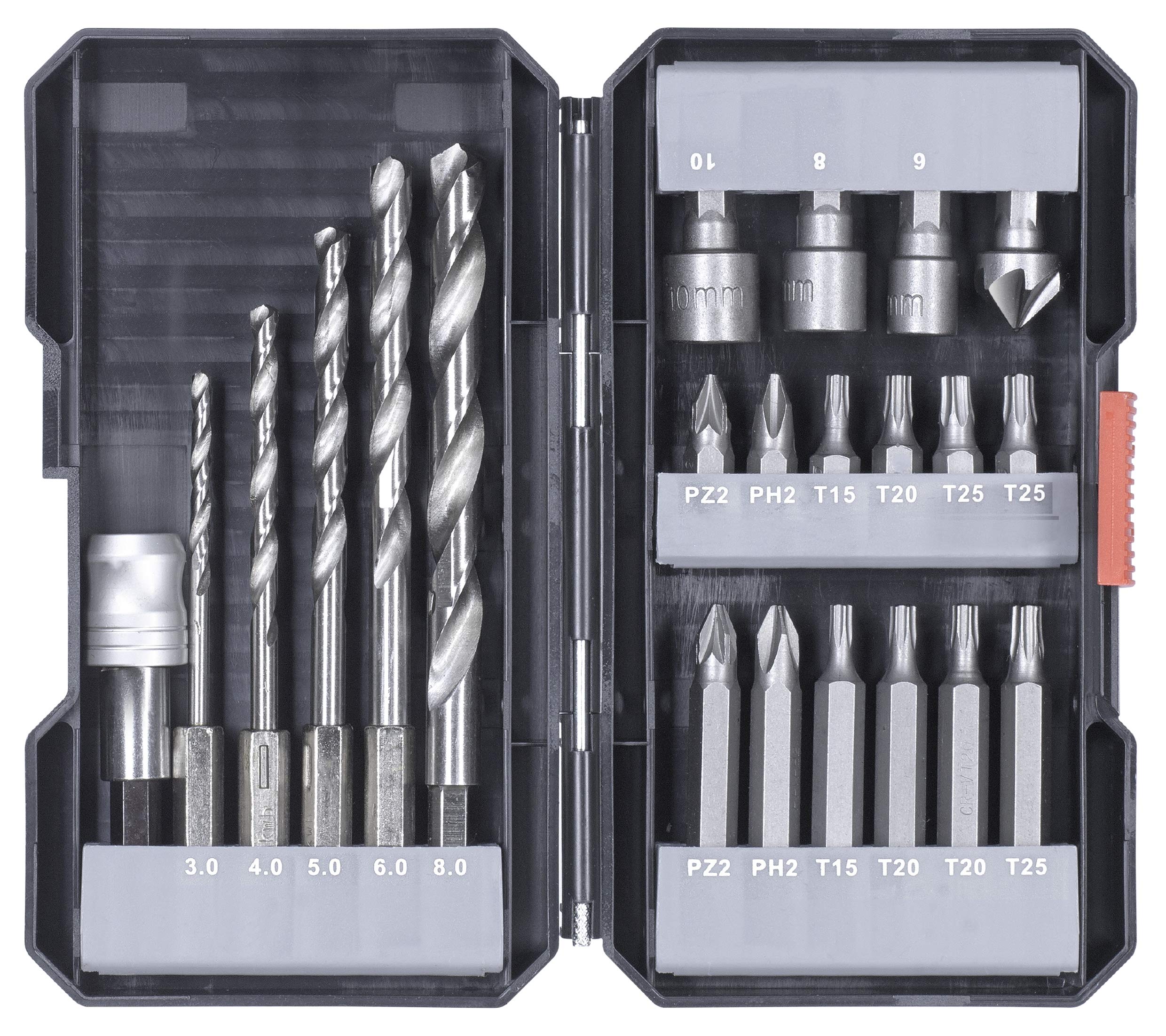kwb 22-Piece Bit and Drill Box with Hex Shank - High-Quality CR-V Bits and HSS Metal Drills for Versatile Use