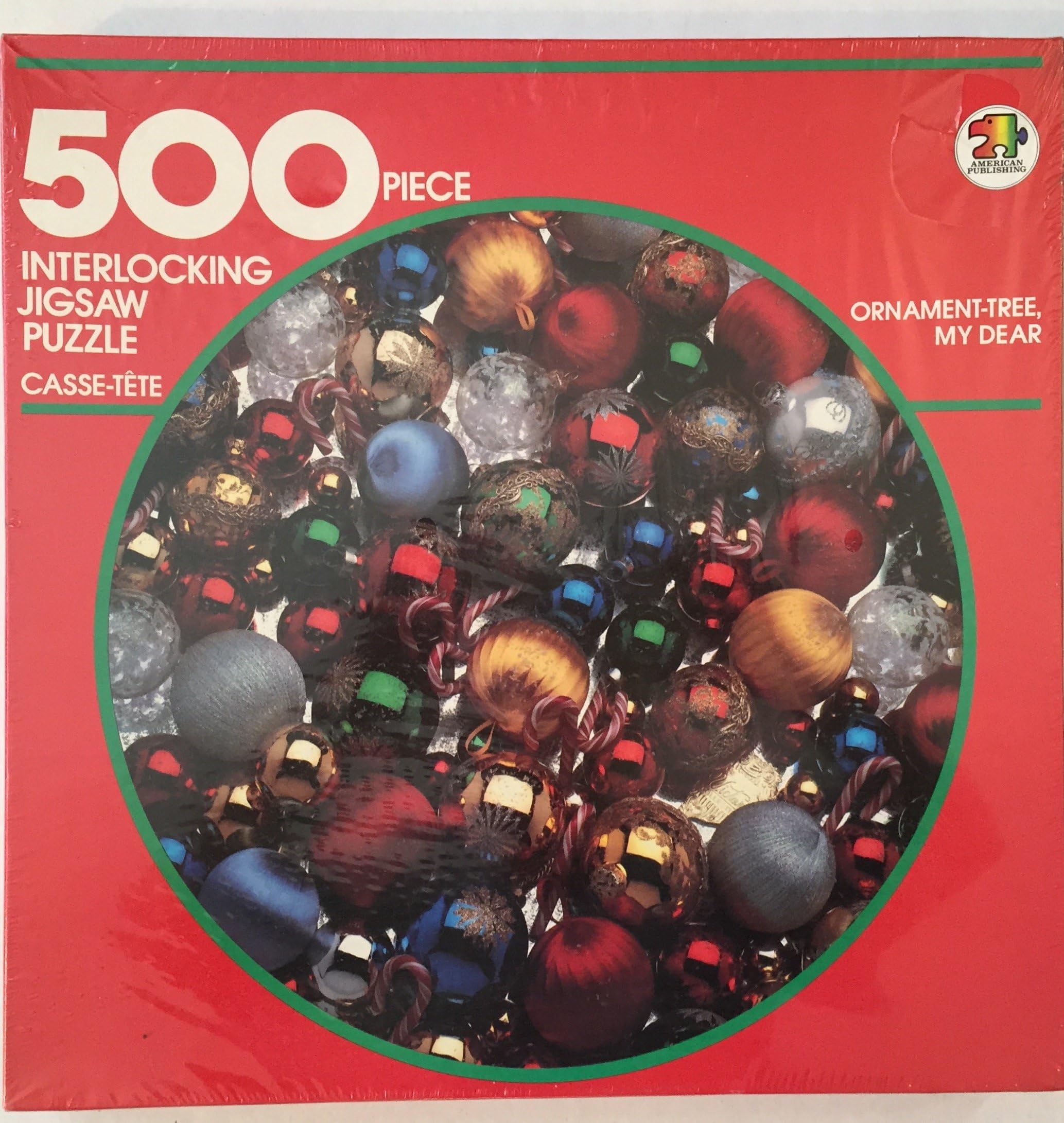 American Publishing Ornament-Tree, My Dear 500 Piece Vintage (1980’s) Round Jigsaw Puzzle 20" Diameter. Made in USA