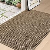 BEQHAUSE Dirt Trapper Door Mat 32" x 48", Non-Slip Washable Doormats Entrance Mat, Dirt Resistant and Absorbent Welcome Mat, Low Profile Floor Mats for Front Back Door and Entryway, Beige