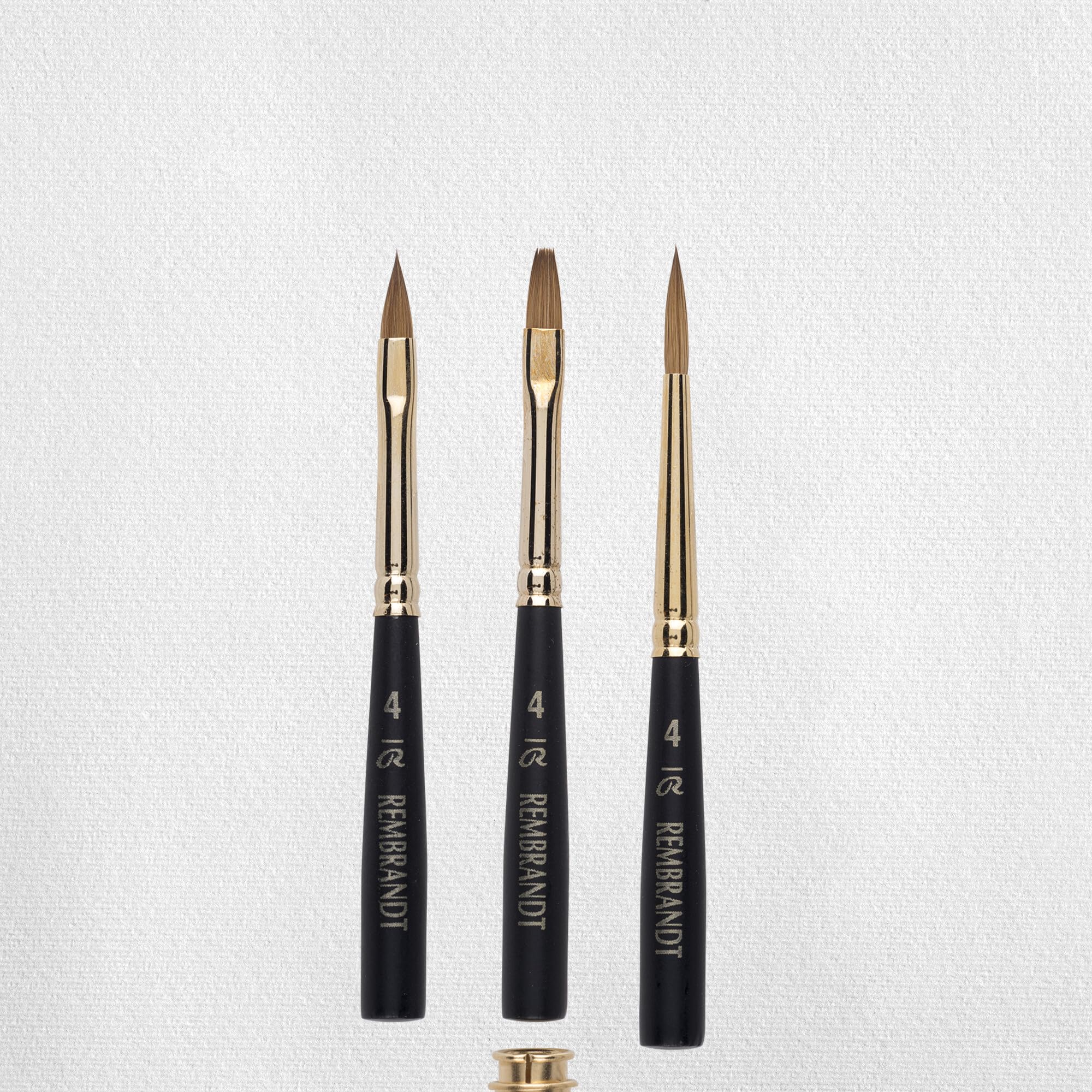 Rembrandt Professional Watercolour Travel Brush Set in Luxury Box | 3 Brushes with Pure Red Sable Bristles | Mixed Shapes, Size 4