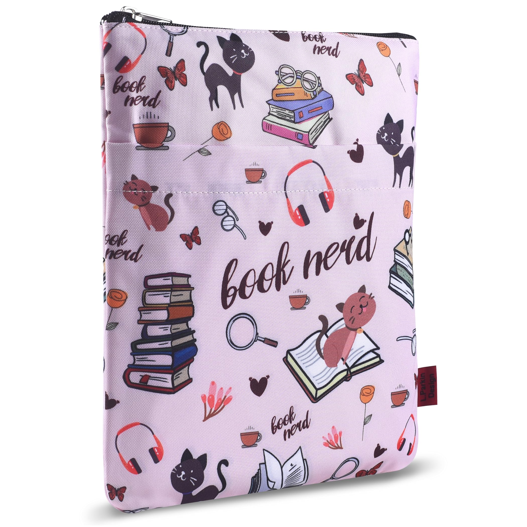 Book Sleeve for Book Lovers, Book Nerd Book Protector, Book Covers for Paperbacks, Washable Fabric, Book Sleeves with Zipper, Medium 11 Inch X 8.7 Inch