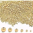 MAPOIEU 600pcs 14K Gold Beads,Seamless Gold Round Beads,Brass Loose Beads,Spacer Beads That Do Not Fade Easily,Gold Beads for Bracelet Necklace Making (2MM)