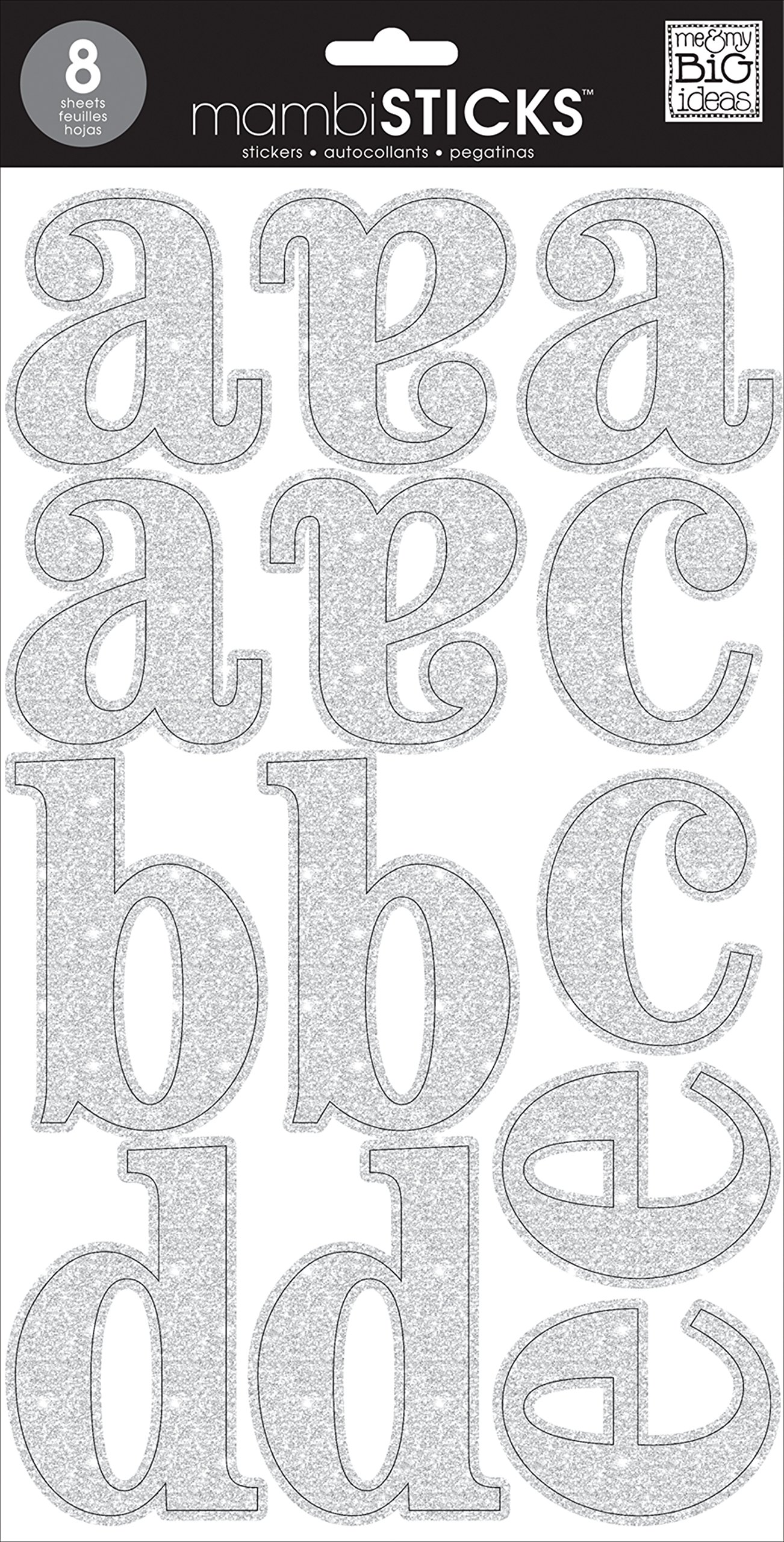 Me and My Big Ideas Large Word Stickers-Cadence Silver Glitter,