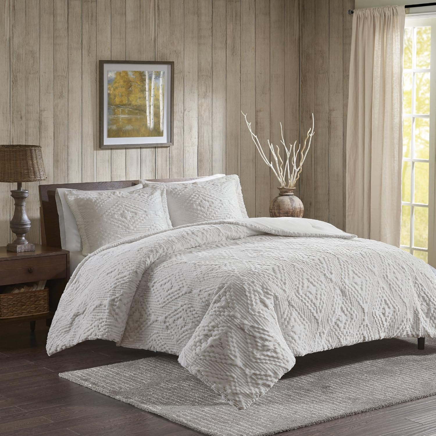 Woolrich Teton Full/Queen Size Quilt Bedding Set Ivory