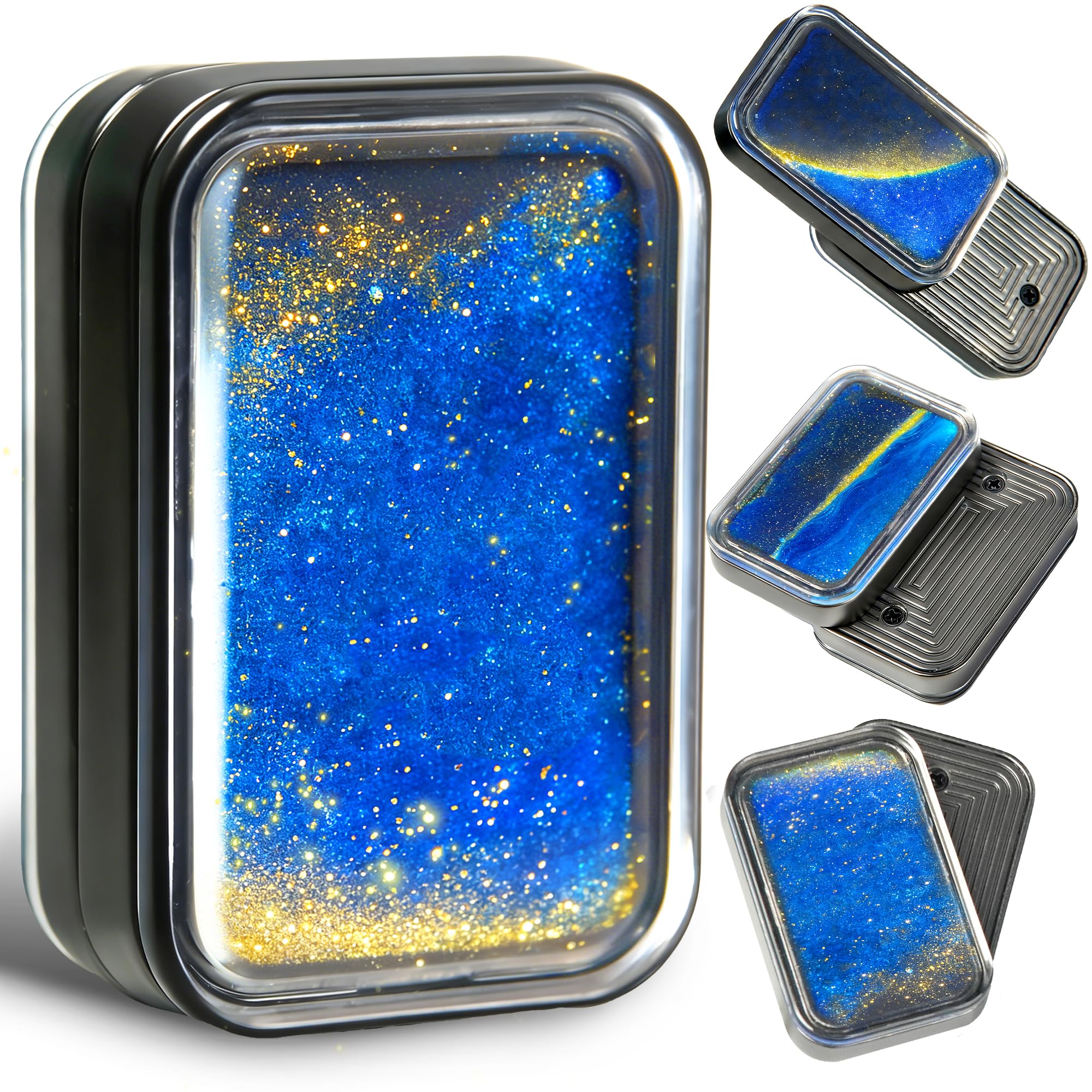Liquid Fidget Slider Toy for Adults, Metal Magnetic Fidgets Cool Gadgets Gift for Teen Boys Innovative Quicksand Flowing Sand Liquid Motion EDC for Men Easter Basket Stuffers for Teens