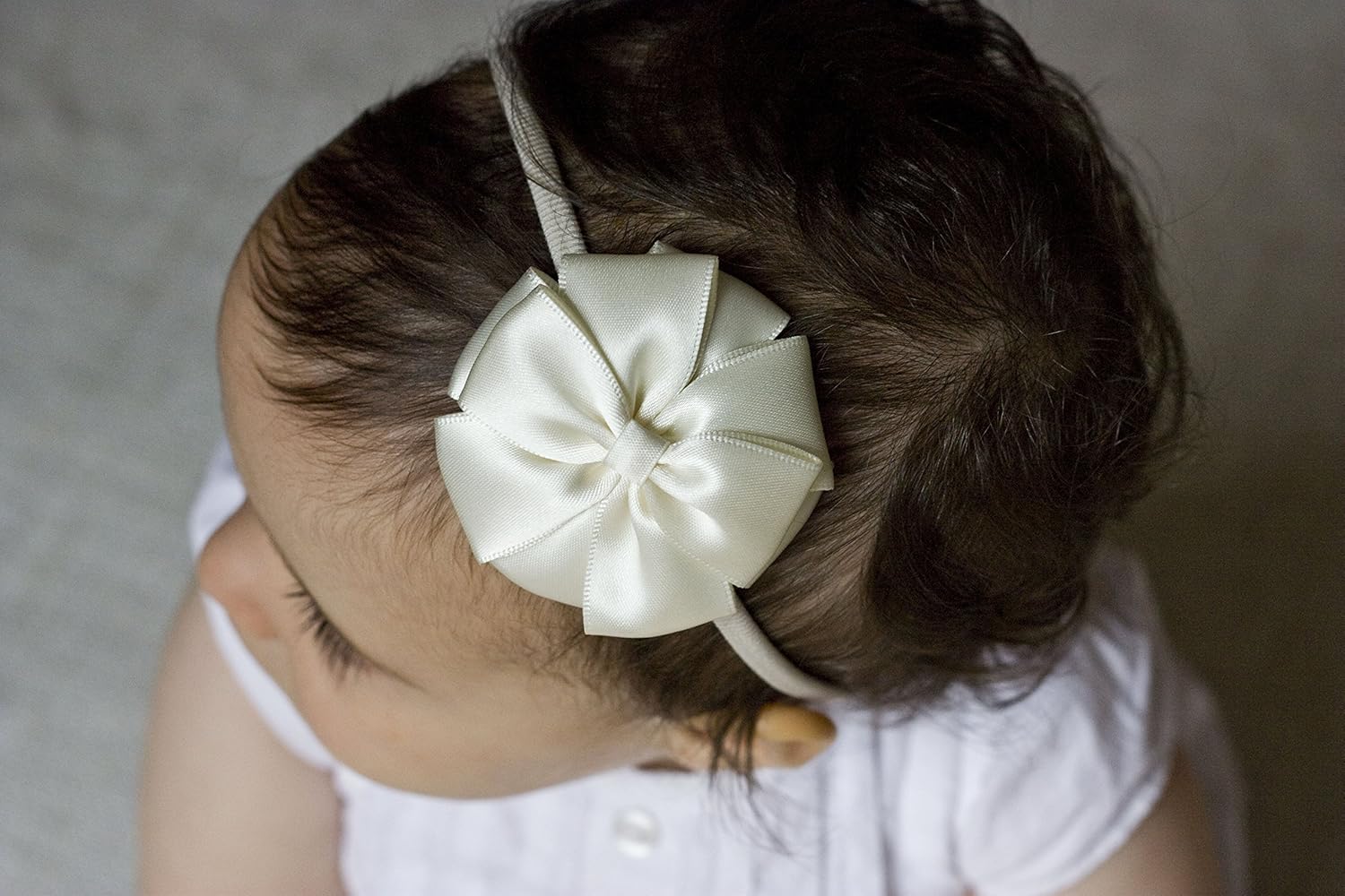 ivory christening headband