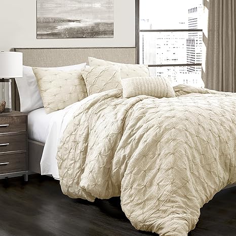 Buy Lush Decor Ravello Pintuck 5 Piece Comforter Set Full Queen