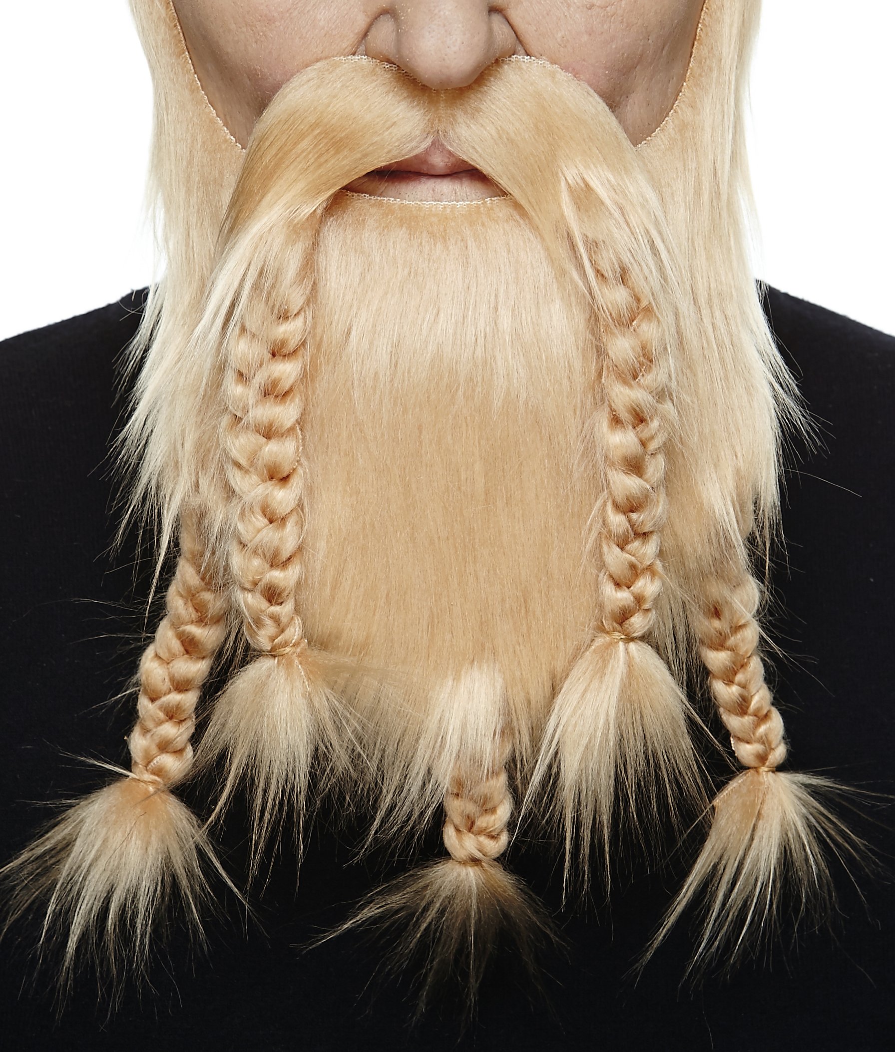 Mustaches Self Adhesive, Novelty, Viking Dwarf Fake Beard, False Facial Hair, Blond Color