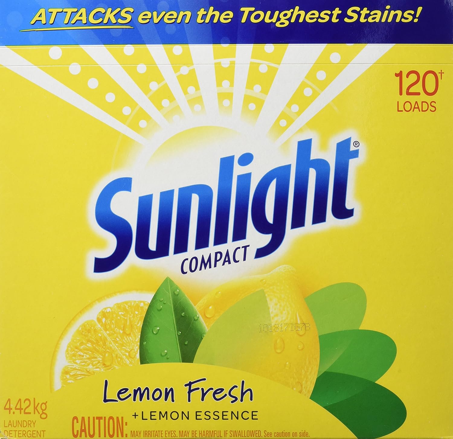 Sunlight Lemon Fresh Powder Laundry Detergent, 120 Wash Loads 4.42 Kg