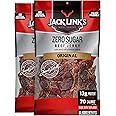 Jack Link's Beef Jerky, Original, Zero Sugar - Flavorful Meat Snacks, Ready to Eat Protein Snacks with 13g of Protein per Serving, Made with 100% Beef, Keto and Paleo Diet Friendly - 7.3 Oz. (Pack of 2)