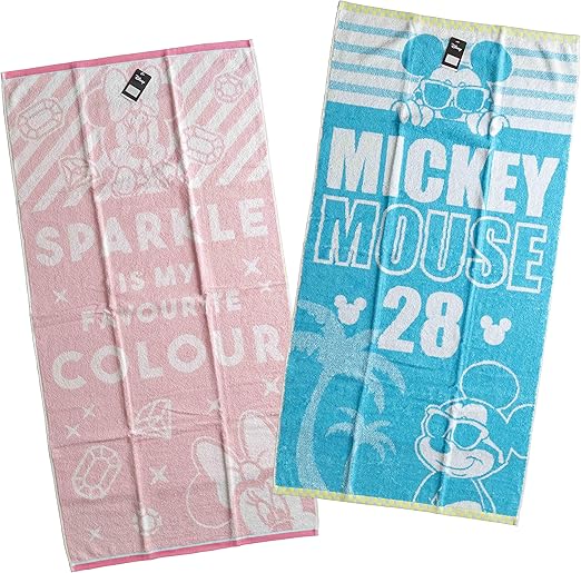 Amazon ディズニー ミッキー マウス キャラクター バスタオル 2枚 セット 綿100 Eセット バスタオル ホーム キッチン オンライン通販