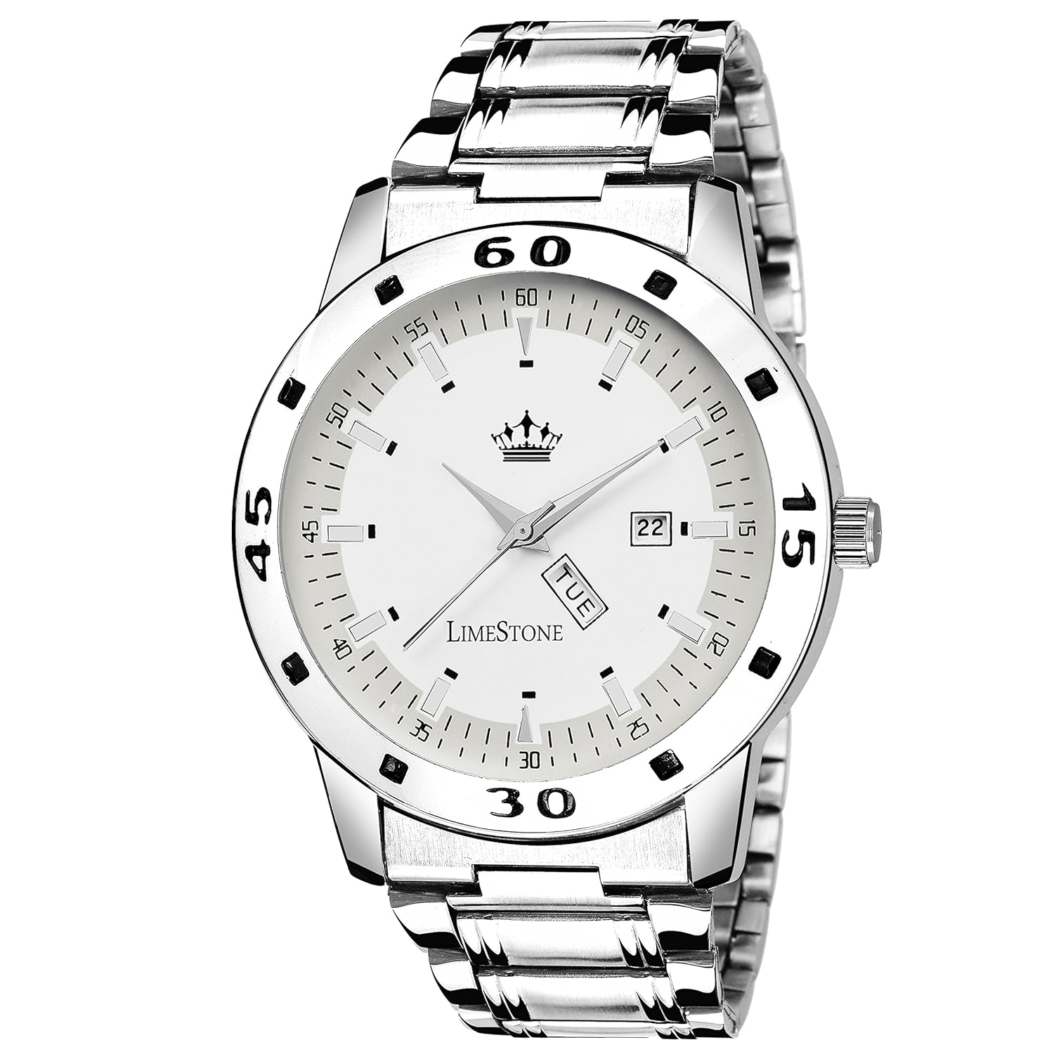 limestone analogue white dial men's & boy's watch - ls2708