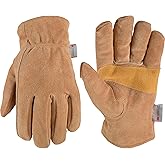 Wells Lamont Men's Insulated Split Cowhide Winter Leather Work Gloves, Large (1080L), Brown