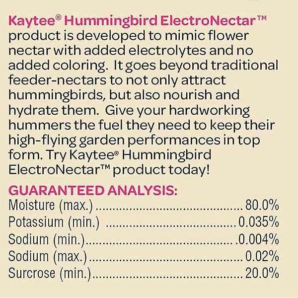 KAYTEE HUMMINGBIRD ELECTRONECTAR WILD BIRD FOOD, READY TO USE, 64 OUNCES