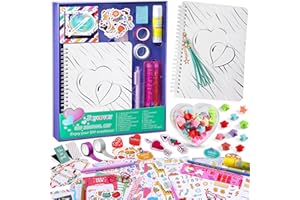 Joycover Journal Set for Girls Ages 8-12, Valentines Day Gifts for Kids Ages 8 9 10 11 12 13 14 Year Old, Journaling Scrapbook Kit and Diary Stationary Set for Tween Girls, DIY Crafts for Teen Girls