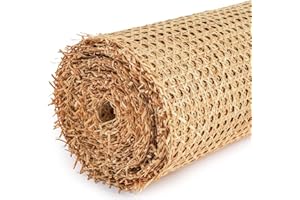 LABACRAFT 18" Width Rattan Cane Webbing Roll 20 Feet Hexagon Weave Rattan Fabric Furniture Woven Rattan Sheets for Crafts Cane Weave Rattan Material Natural Chair Caning Supplies Wicker for Chairs (20 Feet)