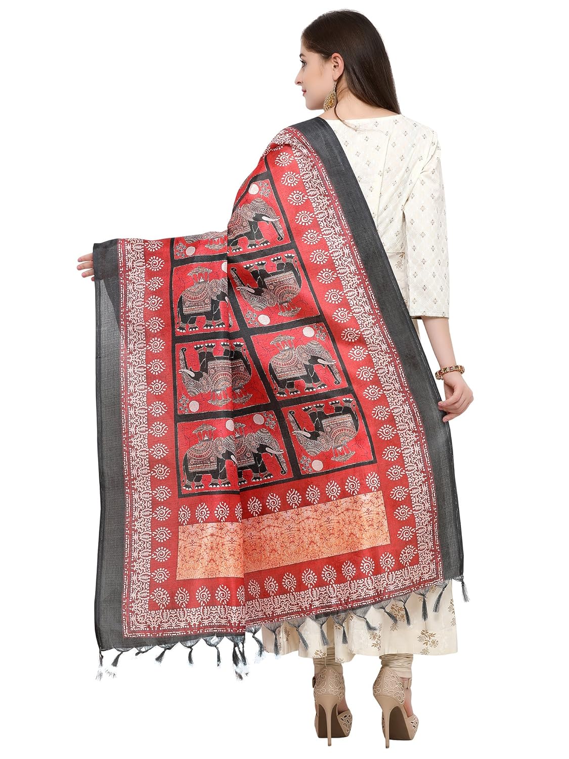 applecreation women's khadi silk dupatta (red_dgdpt61)