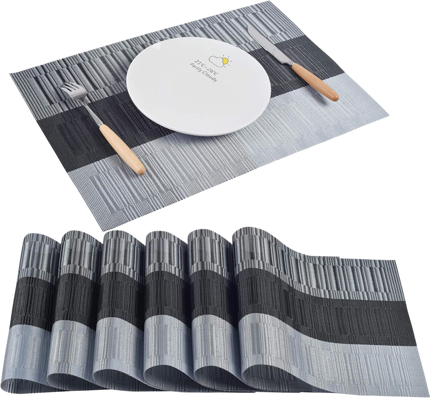 STARUBY Set 6 Tovagliette In PVC 40x28 Cm, Antiscivolo E Resistente Al Calore - Per Tavolo Da Cucina, Pranzo E Feste - Foto 7