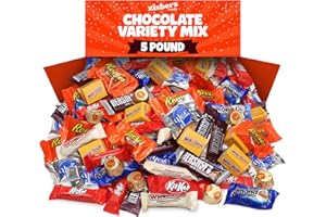 ZISBERS 5lb Bulk Chocolate Candy Individually Wrapped Variety Pack - Assorted Milk Chocolates Mix For Halloween Trick-or-Treat, Parties, Office Snacks & Buffet - Halloween Candies